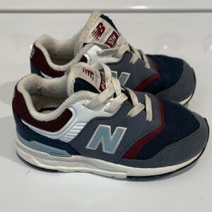 New Balance Kids' Blue and Burgundy Sneakers